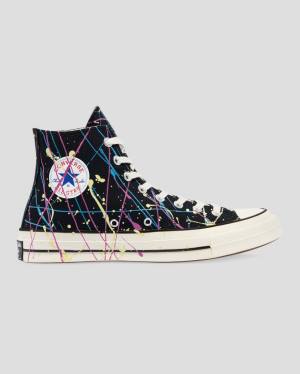 Converse Chuck 70 Archive Print Paint Splatter High Tops Shoes Black | CV-021IDW