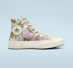 Converse Chuck 70 Crafted Florals High Tops Shoes Pink / Olive | CV-317UEZ