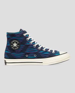 Converse Chuck 70 Wavy Knit High Tops Shoes Blue | CV-047ZSH