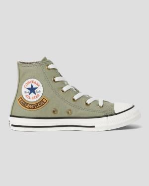 Converse Chuck Taylor All Star Pocket Camp High Tops Shoes Green | CV-563KMC