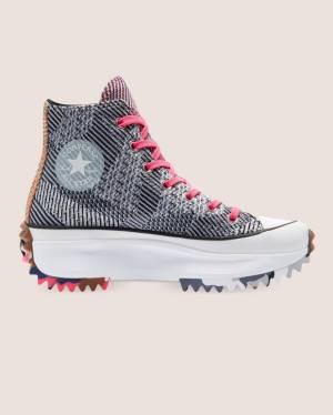 Converse Run Star Hike Knit Print High Tops Shoes Blue Red | CV-475ANE