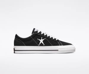 Converse Stussy One Star Low Tops Shoes Black / White | CV-718FRH