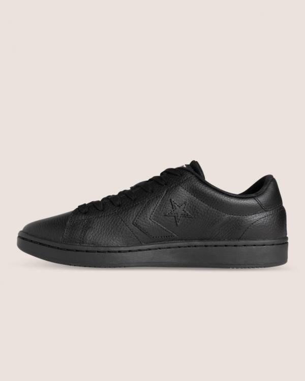 Converse All Court Leather Low Tops Shoes Black | CV-847KCT