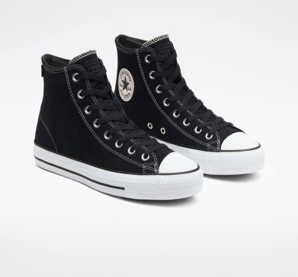 Converse CONS Chuck Taylor All Star Pro Suede Skate Shoes Black / White | CV-982RHB