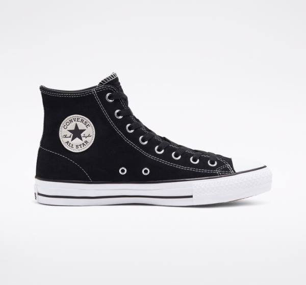 Converse CONS Chuck Taylor All Star Pro Suede Skate Shoes Black / White | CV-982RHB