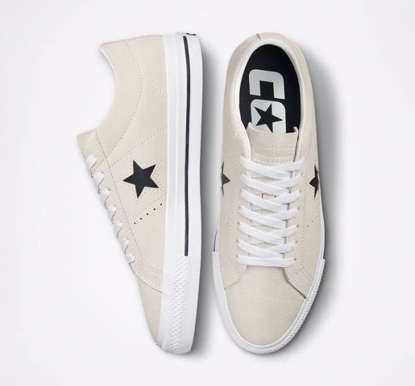 Converse CONS One Star Pro Suede Skate Shoes White / Black | CV-256GIV