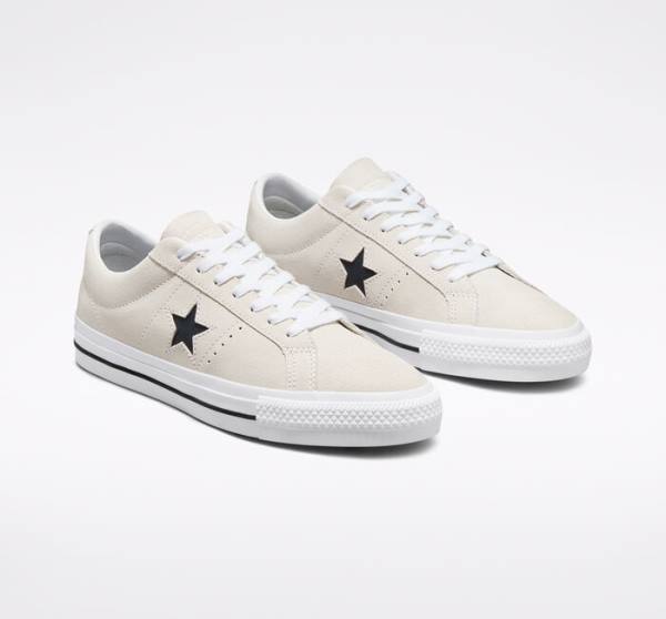 Converse CONS One Star Pro Suede Skate Shoes White / Black | CV-256GIV