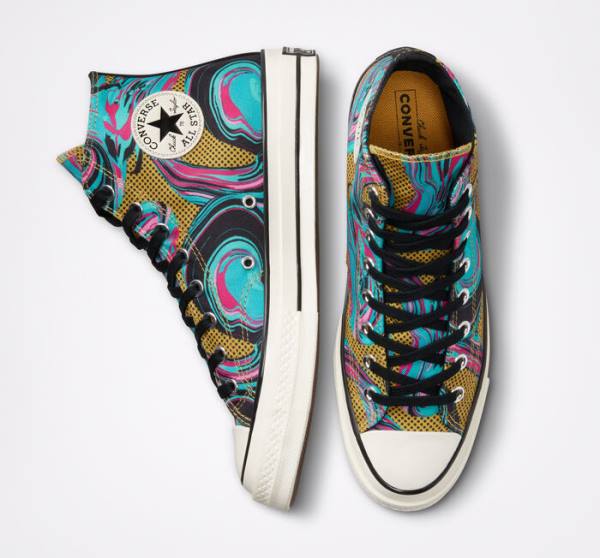 Converse Chuck 70 '90s Marbled High Tops Shoes Turquoise | CV-238GTB