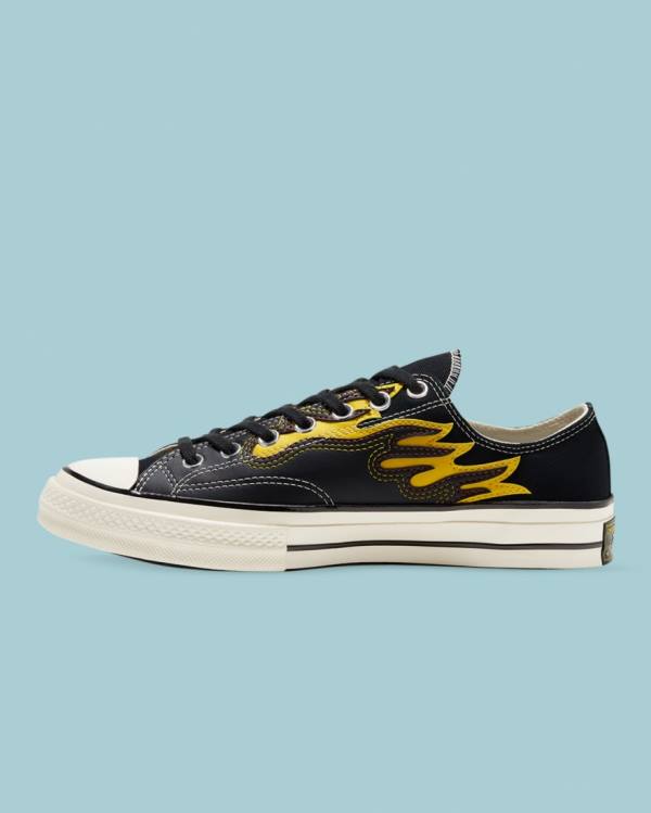 Converse Chuck 70 Archive Flame Overlay Low Tops Shoes Black | CV-250VHI