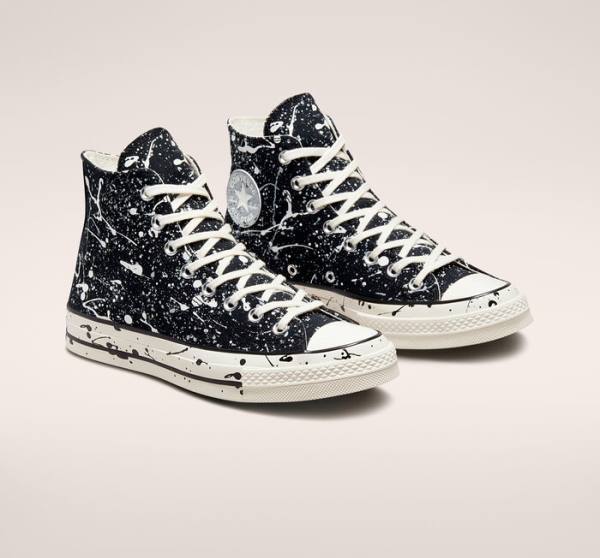 Converse Chuck 70 Archive Paint Splatter High Tops Shoes Black / Grey | CV-012GHM