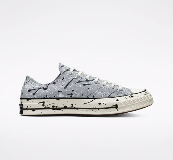 Converse Chuck 70 Archive Paint Splatter Low Tops Shoes Grey / Black / White | CV-270ZJQ