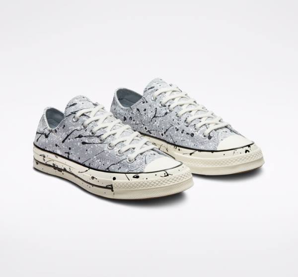 Converse Chuck 70 Archive Paint Splatter Low Tops Shoes Grey / Black / White | CV-479ZAX