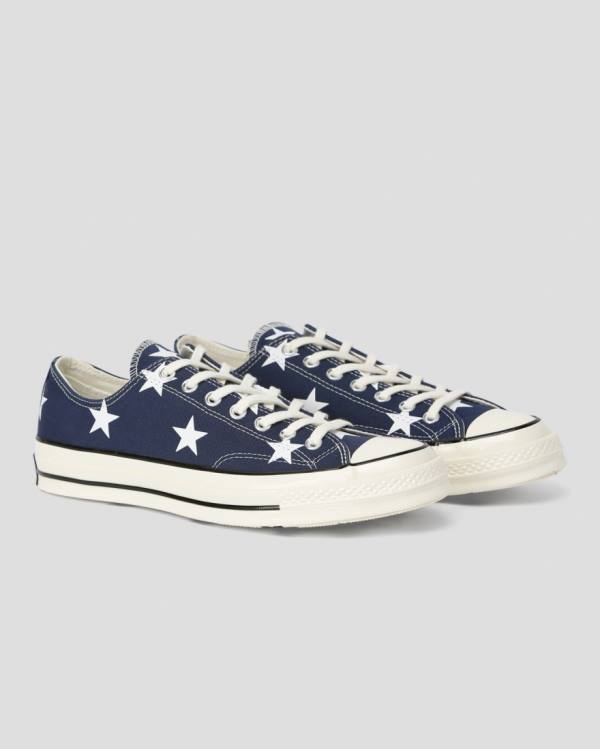 Converse Chuck 70 Archive Print Low Tops Shoes Blue | CV-710OIJ