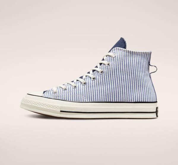 Converse Chuck 70 Crafted Stripe High Tops Shoes Indigo / Black | CV-961GLS