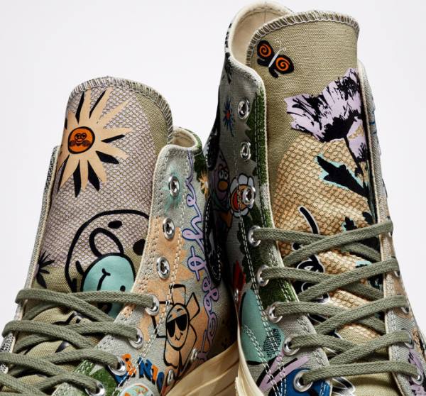 Converse Chuck 70 Floral High Tops Shoes Olive / Multicolor | CV-820NUF