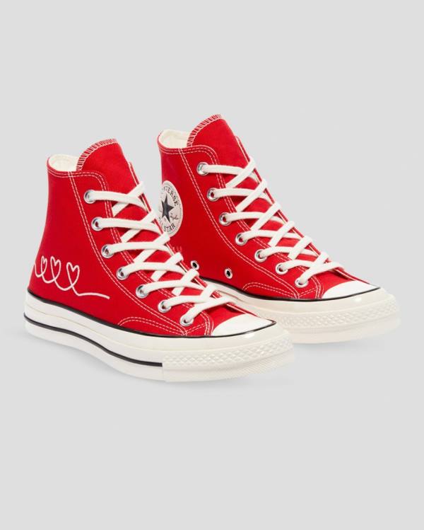 Converse Chuck 70 Love Thread High Tops Shoes Red | CV-934NOJ