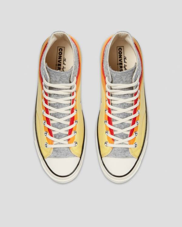 Converse Chuck 70 Nor'Easter Felted Layered High Tops Shoes Grey Red Yellow | CV-615TUY