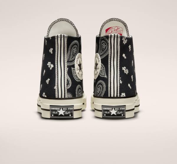 Converse Chuck 70 Paisley High Tops Shoes Black | CV-985PWK