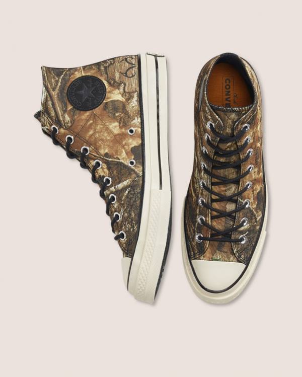 Converse Chuck 70 Realtree Edge Camo Print Utility High Tops Shoes Brown | CV-401JYX