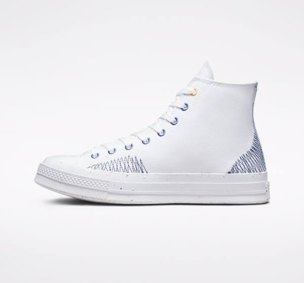 Converse Chuck 70 Stitched High Tops Shoes White / Indigo | CV-309SDX