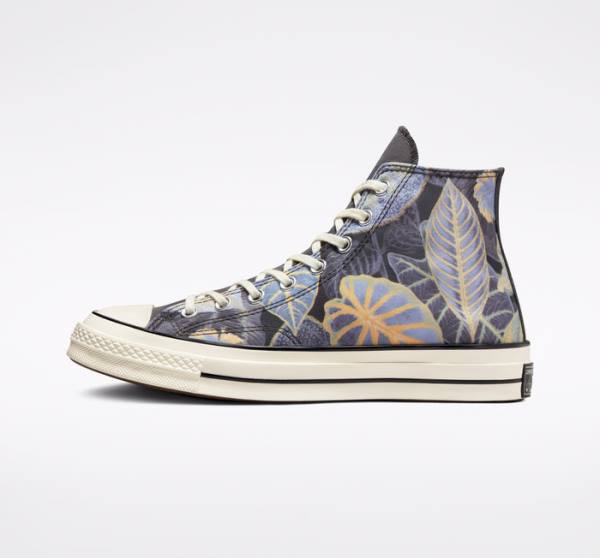 Converse Chuck 70 Tropical Leaf High Tops Shoes Black | CV-038PGY