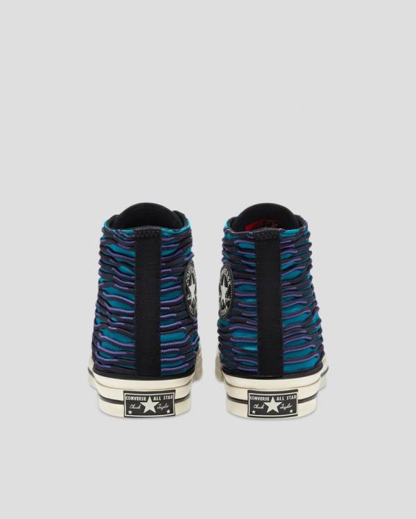 Converse Chuck 70 Wavy Knit High Tops Shoes Blue | CV-047ZSH