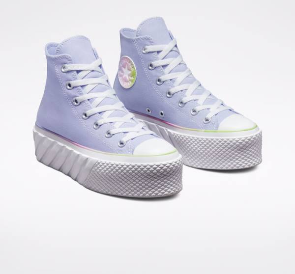 Converse Chuck Taylor All Star 2X Lift Platform Pastel Gradient High Tops Shoes Blue / White | CV-216BPU