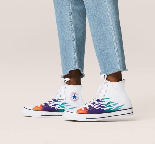 Converse Chuck Taylor All Star Archive Prints High Tops Shoes White / Blue / Turquoise | CV-865YRP