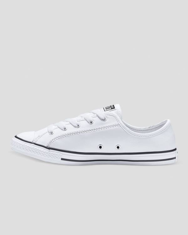 Converse Chuck Taylor All Star Dainty Leather Low Tops Shoes White | CV-310JAV