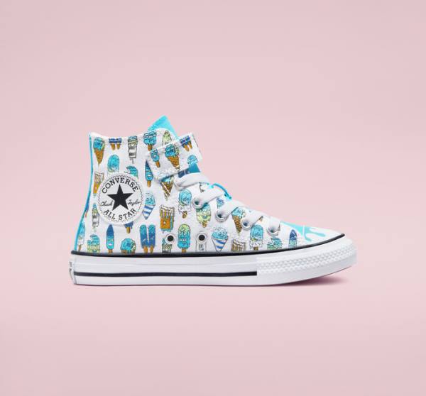 Converse Chuck Taylor All Star Easy-On Frozen Treats High Tops Shoes White / Blue / Light Green | CV-027XDJ