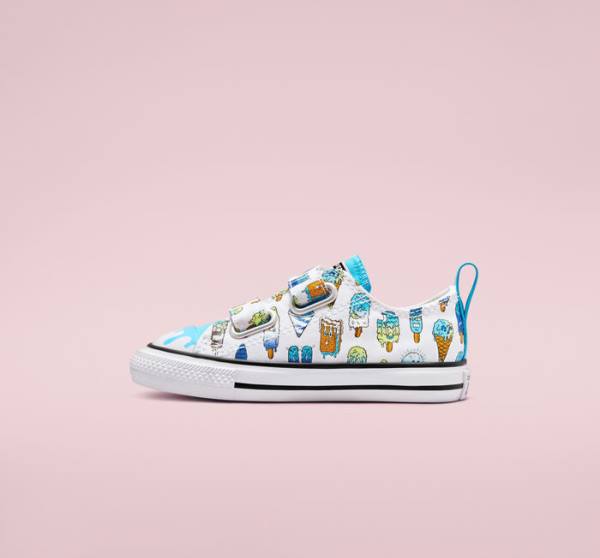 Converse Chuck Taylor All Star Easy-On Frozen Treats Low Tops Shoes White / Blue / Light Green | CV-086AVP