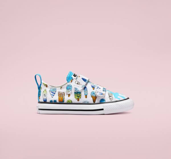 Converse Chuck Taylor All Star Easy-On Frozen Treats Low Tops Shoes White / Blue / Light Green | CV-086AVP