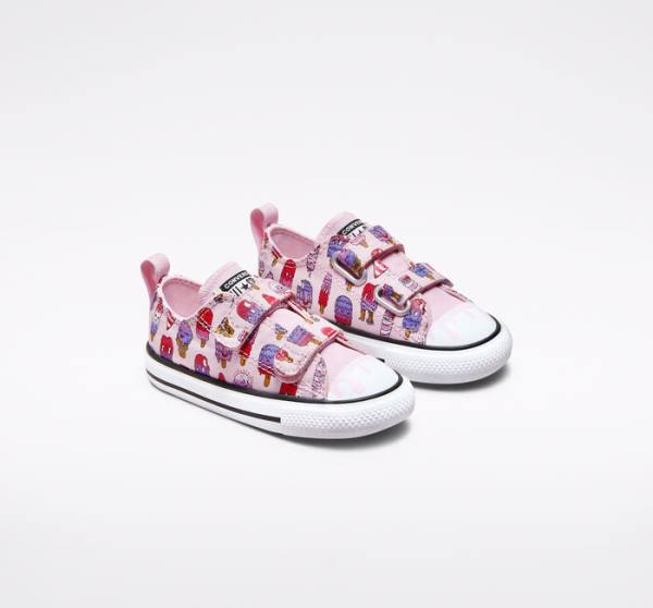 Converse Chuck Taylor All Star Easy-On Frozen Treats Low Tops Shoes Pink / Pink | CV-347NRE