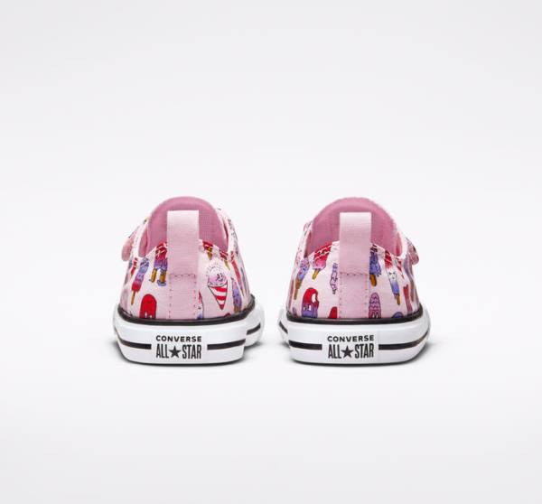 Converse Chuck Taylor All Star Easy-On Frozen Treats Low Tops Shoes Pink / Pink | CV-347NRE