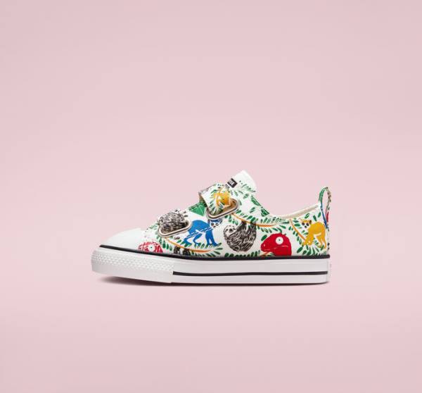 Converse Chuck Taylor All Star Easy-On Multicolored Animals Low Tops Shoes White / Multicolor / Black | CV-086LFR