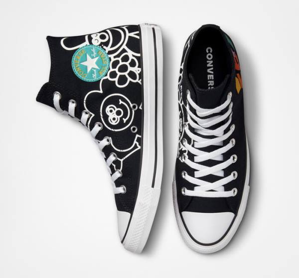 Converse Chuck Taylor All Star Floral High Tops Shoes Black / White / Light | CV-278GTF