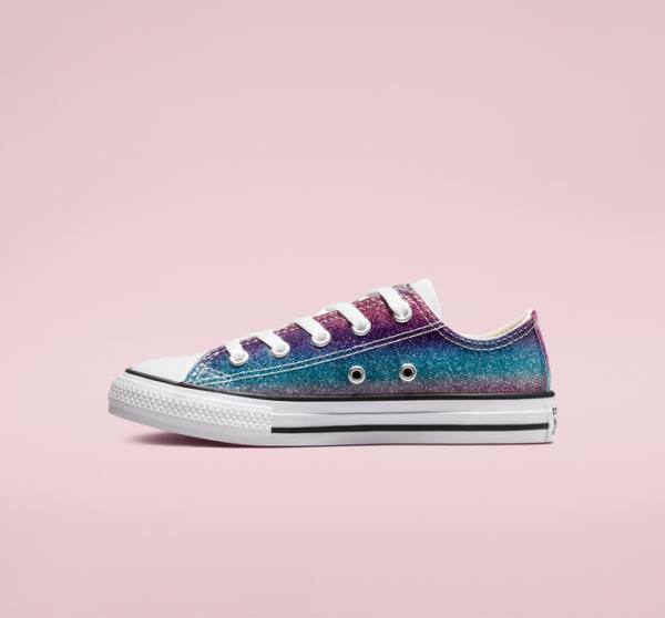 Converse Chuck Taylor All Star Glitter Drip Low Tops Shoes White / Beige White / Purple | CV-583UBG