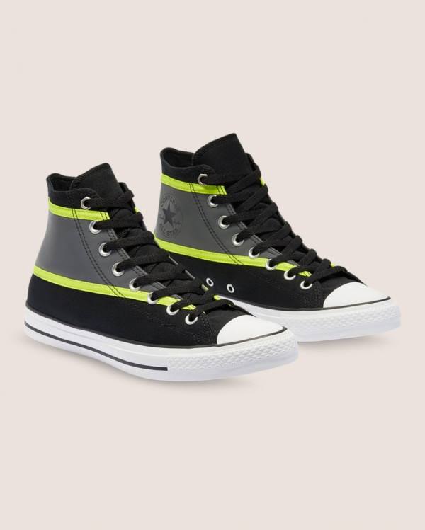 Converse Chuck Taylor All Star Hi-Vis High Tops Shoes Black Grey | CV-607KAW