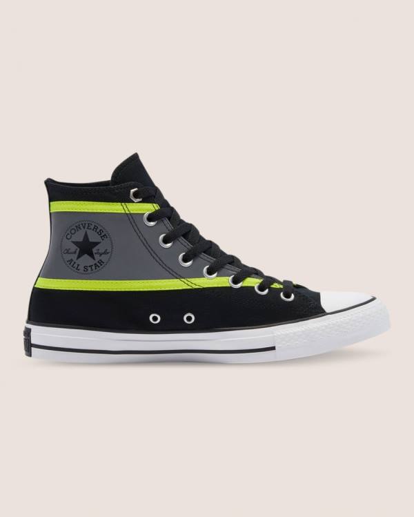 Converse Chuck Taylor All Star Hi-Vis High Tops Shoes Black Grey | CV-607KAW