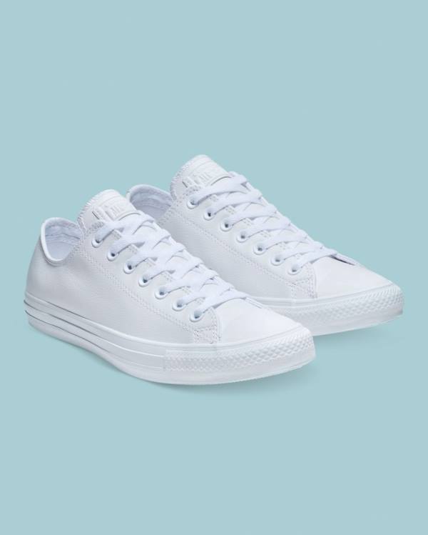 Converse Chuck Taylor All Star Leather Low Tops Shoes White | CV-693YFV