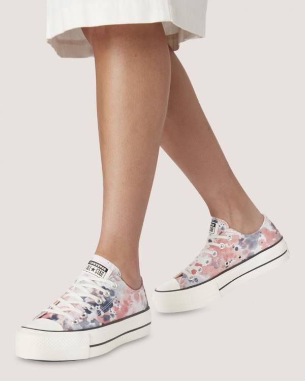 Converse Chuck Taylor All Star Lift Festival Low Tops Shoes Grey Pink | CV-351PDG