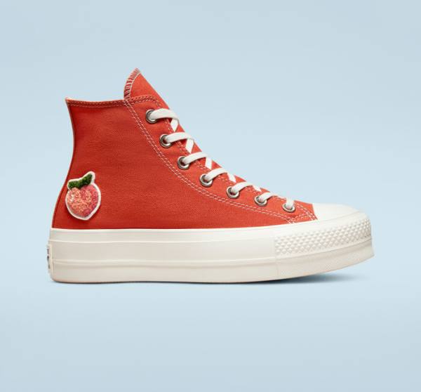 Converse Chuck Taylor All Star Lift Platform Peaches High Tops Shoes Orange / Black | CV-421GSW