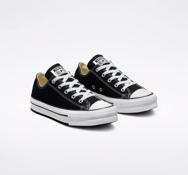 Converse Chuck Taylor All Star Lift Platform Low Tops Shoes Black / White | CV-547ATH