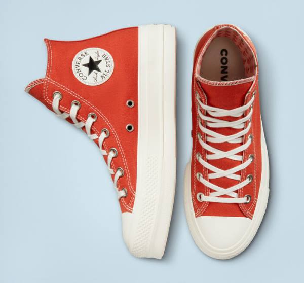 Converse Chuck Taylor All Star Lift Platform Peaches High Tops Shoes Orange / Black | CV-781JRN