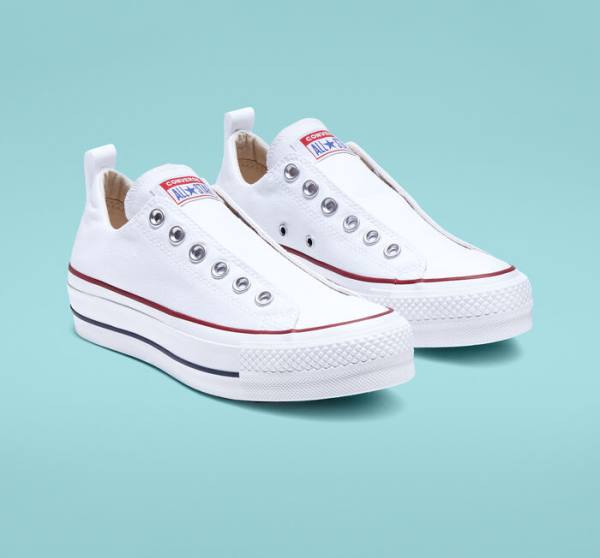 Converse Chuck Taylor All Star Lift Platform Slip Low Tops Shoes White / Red / Blue | CV-860CSK