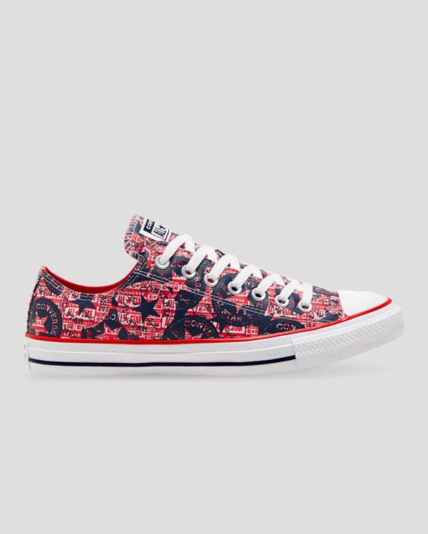 Converse Chuck Taylor All Star Logo Replay Low Tops Shoes Red Black | CV-493CAH