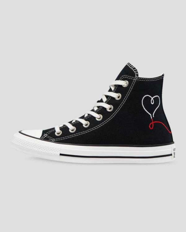 Converse Chuck Taylor All Star Love Thread High Tops Shoes Black | CV-149HTK