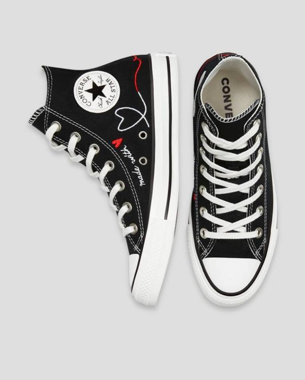 Converse Chuck Taylor All Star Love Thread High Tops Shoes Black | CV-149HTK