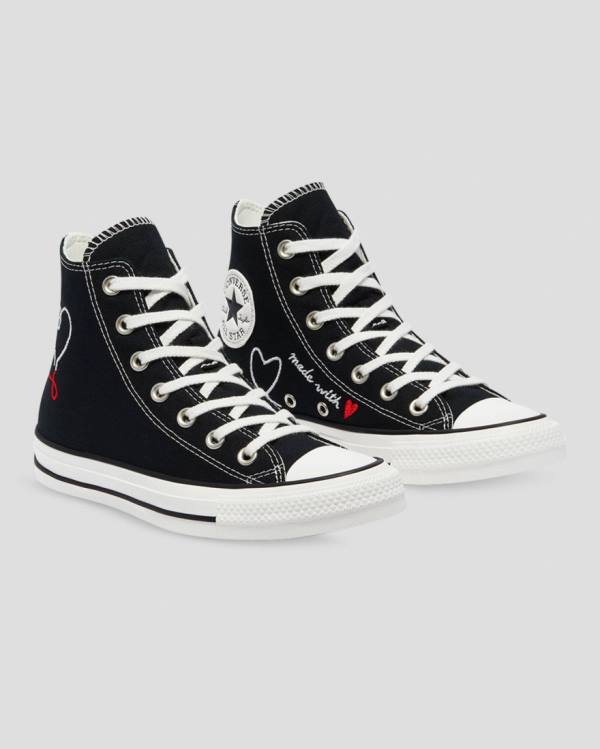 Converse Chuck Taylor All Star Love Thread High Tops Shoes Black | CV-432IRL