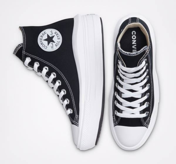 Converse Chuck Taylor All Star Move Platform High Tops Shoes Black / Beige White | CV-341MCW